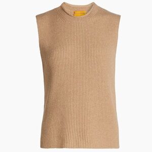 Guest in Residence Layer Up! Rib-Knit Cashmere Vest in Dune